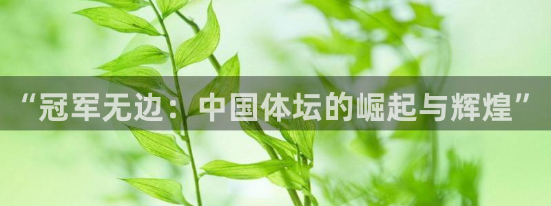 J9官方正版app集团:“冠军无边:中国体坛的崛起与辉煌”